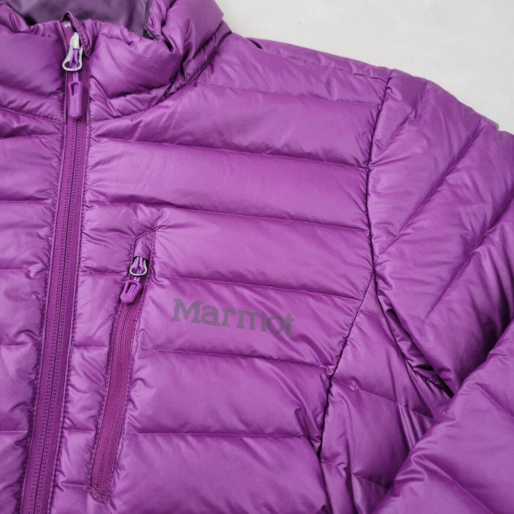 Marmot Womens Quasar Lightweight Down Puffer Jacket Small Purple Grape Excellent - Picture 3 of 12